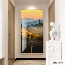 Imported Crystal Painting with PVC Frame | 24 x 36 Inches | Golden Frame | Porcelain Crystal Art