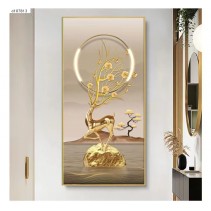 Imported Crystal Painting with PVC Frame | 24 x 36 Inches | Golden Frame | Porcelain Crystal Art