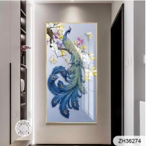 Imported Crystal Painting with PVC Frame | 24 x 36 Inches | Golden Frame | Porcelain Crystal Art