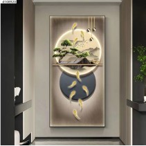 Imported Crystal Painting with PVC Frame | 24 x 36 Inches | Golden Frame | Porcelain Crystal Art