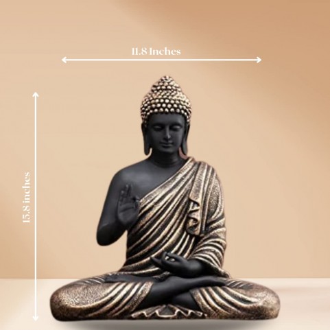 Black 15 Inch Buddha Statue 