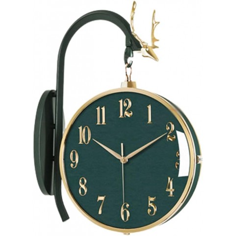 Double Sided Modern Wall Clock - Green